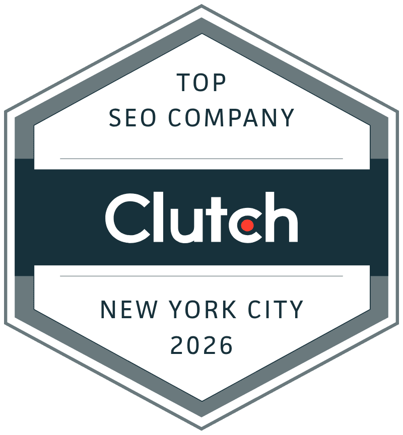 Clutch Top SEO Company, New York City 2026 badge for Software Pro Digital